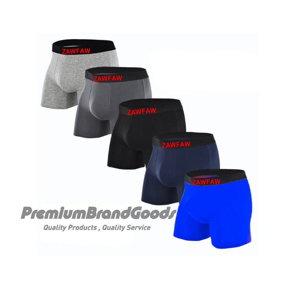 6 Pack PBG 100% Cotton Men's Boxer Briefs Multi-Pack Elastic Waist Stretch Soft
